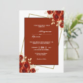 Carte d'invitation de mariage modèle de design flo (Debout devant)