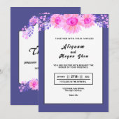 Carte d'invitation de mariage modèle design (Devant / Derrière)