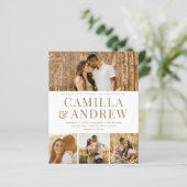 Carte d'invitation de mariage moderne à budget ave (Debout devant)