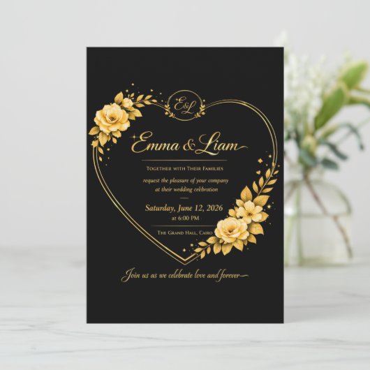 Carte d'invitation de mariage moderne – Minimalism (Debout devant)
