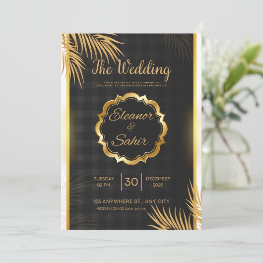 Carte d'invitation de mariage modifiable  (Debout devant)