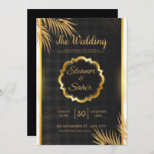 Carte d'invitation de mariage modifiable  (Devant / Derrière)