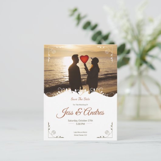 CARTE D'INVITATION DE MARIAGE ORNÉE AVEC PHOTOS (Debout devant)