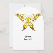 CARTE D'INVITATION DE MARIAGE PAPILLON HYPER OR, P (Devant)