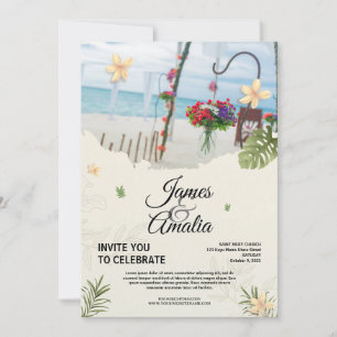 Carte d'invitation de mariage personnalisée minima