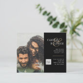 Carte d'invitation de mariage photo avec code QR d (Debout devant)