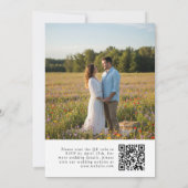 Carte d'invitation de mariage photo avec code QR d (Dos)