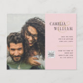 Carte d'invitation de mariage photo budget Code QR (Devant)