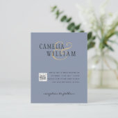 Carte d'invitation de mariage photo budget Code QR (Debout devant)