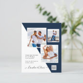 Carte d'invitation de mariage photo budget Code QR (Debout devant)