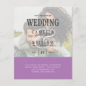CARTE D'INVITATION DE MARIAGE PHOTO Texte superpos (Devant)