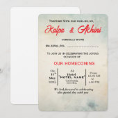 Carte d'invitation de mariage plat (Devant / Derrière)
