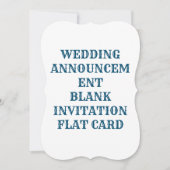 CARTE D'INVITATION DE MARIAGE PLATE ET BLANCHE (Devant)
