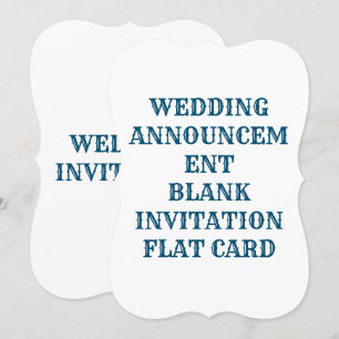 CARTE D'INVITATION DE MARIAGE PLATE ET BLANCHE