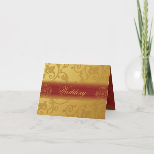 Carte d'invitation de mariage pliée à l'indienne (Devant)