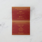 Carte d'invitation de mariage pliée à l'indienne (Intérieur)