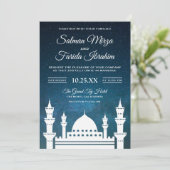 Carte d'invitation de mariage pour la mosquée isla (Debout devant)