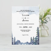 Carte d'invitation de mariage pour pin d'hiver (Debout devant)