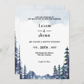 Carte d'invitation de mariage pour pin d'hiver (Devant / Derrière)