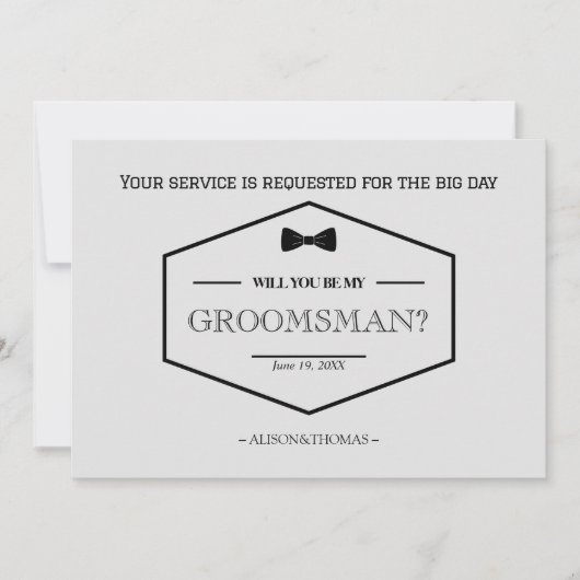 Carte d'invitation de mariage pour proposition de  (Devant)