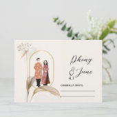 Carte d'invitation de mariage pour réserver la dat (Debout devant)