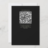 Carte d'invitation de mariage QR Code Noir et Saug (Dos)