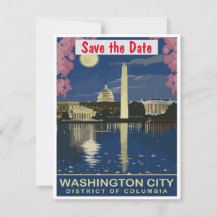 Carte d'invitation de mariage reflétant Washington