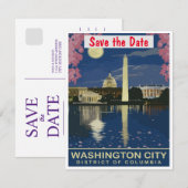 Carte d'invitation de mariage reflétant Washington (Devant / Derrière)