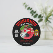 Carte d'invitation de mariage Rockabilly disque vi (Debout devant)