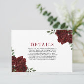 Carte d'invitation de mariage romantique rose roug (Debout devant)