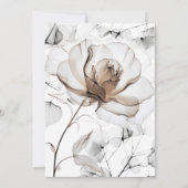 Carte d'invitation de mariage Rose Douce, Feuille  (Dos)