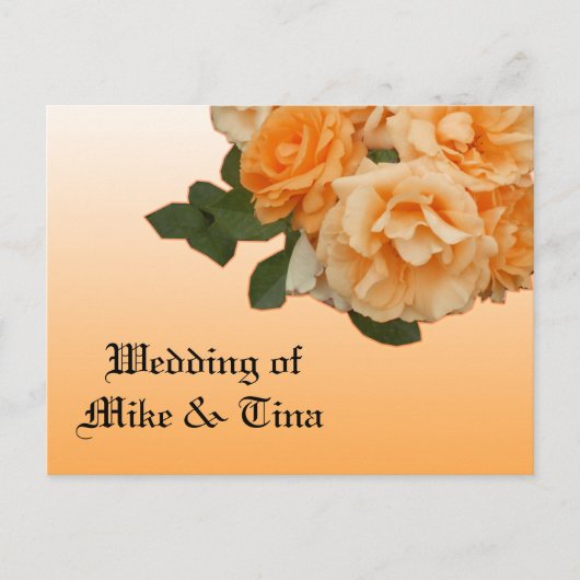 carte d'invitation de mariage rose orange (Devant)