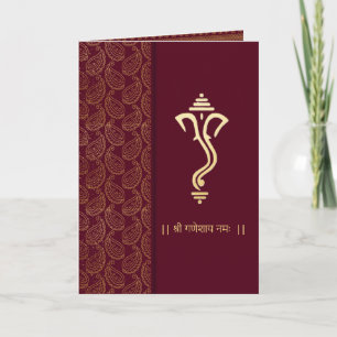 Carte d'invitation de mariage royal indien Ganesha