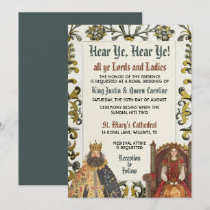 Carte d'invitation de mariage royale Renaissance m