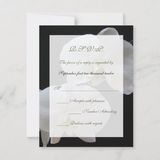 Carte d'invitation de mariage RSVP — Orchidées (Devant)