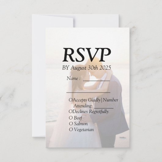 Carte d'invitation de mariage RSVP spéciale élégan (Devant)