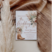 Carte d'invitation de mariage rustique western aut