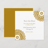 Carte d'invitation de mariage Save the date or et  (Devant / Derrière)