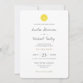 Carte d'invitation de mariage simple au citron à p (Devant)