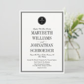 Carte d'invitation de mariage simple et élégante (Debout devant)