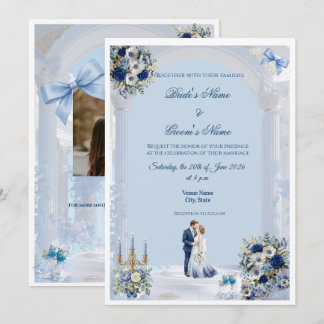 Carte d'invitation de mariage Something Blue