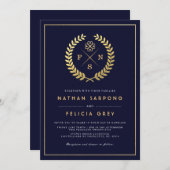 Carte d'invitation de mariage symbole de la bénédi (Devant / Derrière)