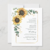 Carte d'invitation de mariage tout-en-un avec code (Devant)