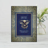 Carte d'invitation de mariage traditionnel indien (Debout devant)