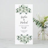 carte d'invitation de mariage verdure blancs pouss (Debout devant)