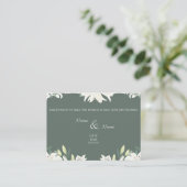 Carte d'invitation de mariage vert et blanc (Debout devant)