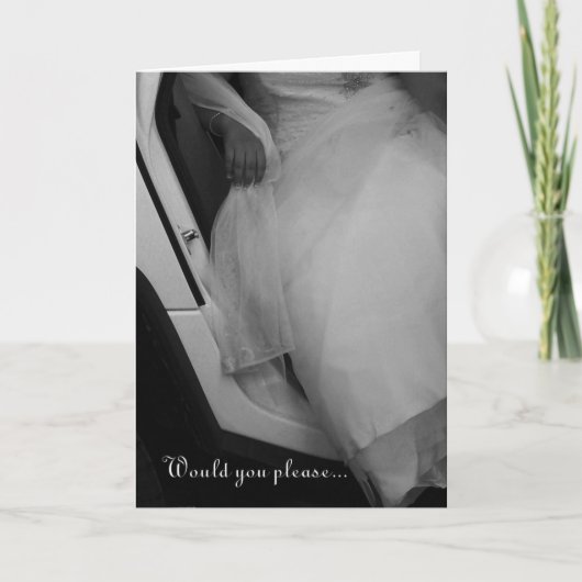 Carte d'invitation de mariage 'Veuillez être mon h (Devant)