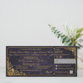 Carte d'invitation de mariage victorien avec RSVP (Debout devant)