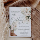 Carte d'invitation de mariage Western Boho avec ve