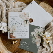 Carte d'invitation de mariage Western Boho avec ve